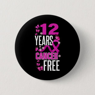 Year Cancer Free For Breast Cancer Awareness Button