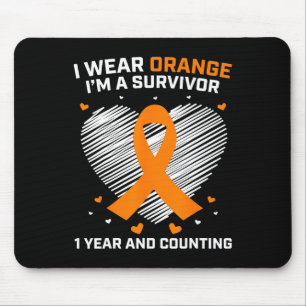 Year Cancer Free Leukemia Survivor Gifts Orange Aw Mouse Pad