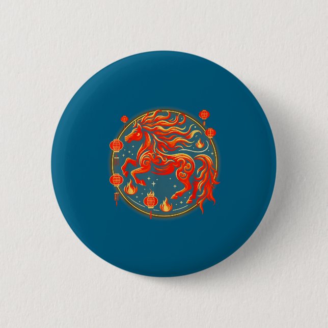 Year Chinese Horse 1 Button (Front)