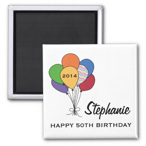 Year Dated Age Name Personalized Birthday Magnet