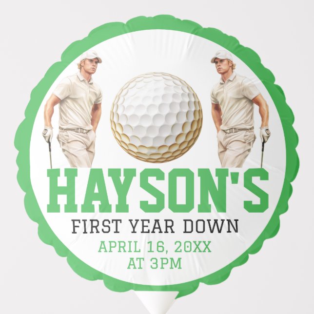 Year Down, Golf On! 1st Birthday Party Balloon (Front)