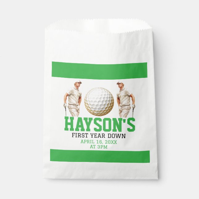 Year Down, Golf On! 1st Birthday Party Favor Bag (Front)