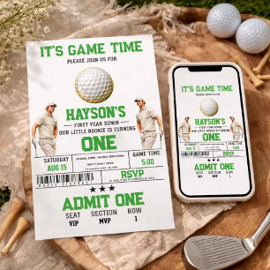 Year Down, Golf On! 1st Birthday Party Invitation
