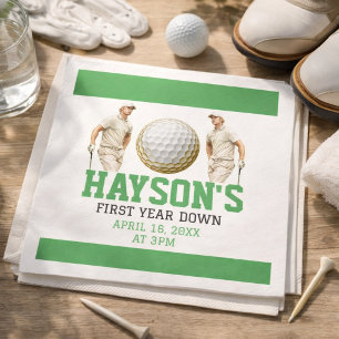 Year Down, Golf On! 1st Birthday Party Napkins