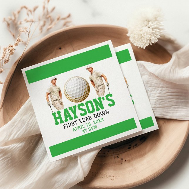 Year Down, Golf On! 1st Birthday Party Napkins (Creator Uploaded)