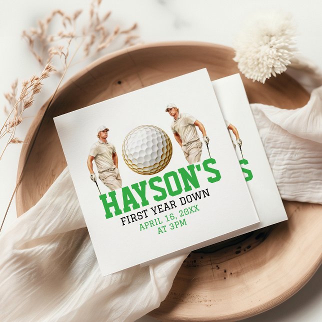 Year Down, Golf On! 1st Birthday Party Napkins (Creator Uploaded)