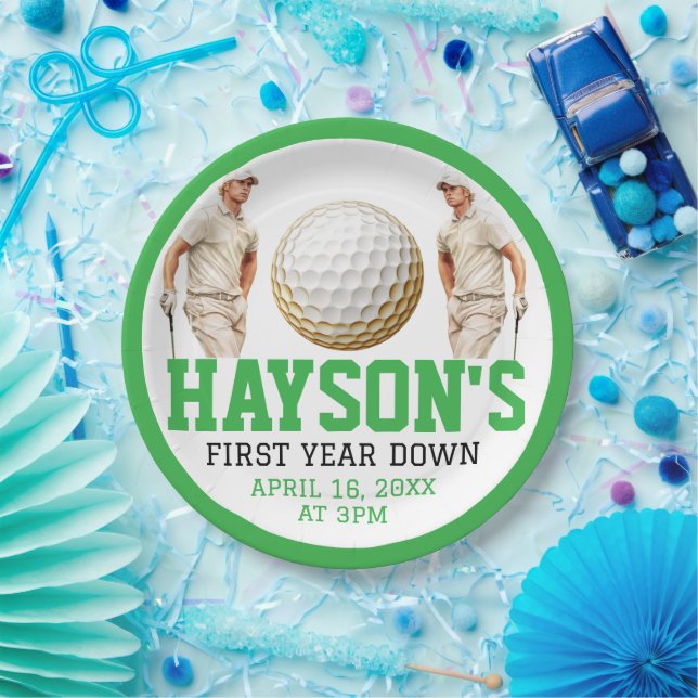Year Down, Golf On! 1st Birthday Party Paper Plates (Party)