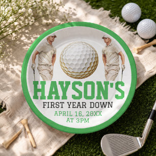 Year Down, Golf On! 1st Birthday Party Paper Plates
