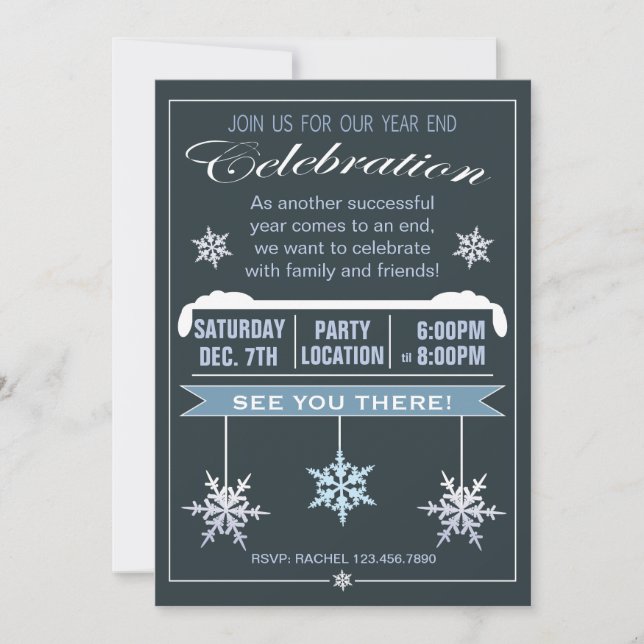 Year End Celebration Christmas Party Invitation (Front)