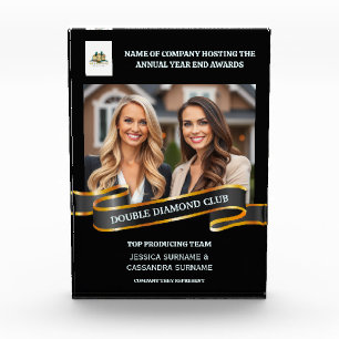 Year end elegant black gold banner luxury acrylic award