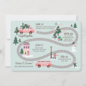 Year End Highlight Van Life Christmas Road Map Holiday Card (Front)