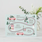 Year End Highlight Van Life Christmas Road Map Holiday Card (Standing Front)