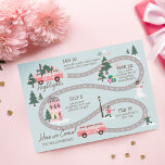 Year End Highlight Van Life Christmas Road Map Holiday Card<br><div class="desc">With a year so memorable you have to share it. Send this fun year in review Christmas card to your family and friends with our fun chic vintage pink retro van road map Christmas card. Share your favorite moments, adventures, and highlights from 2021 that are placed along the winding road....</div>