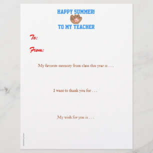 Year-end personalized teacher thank you - baseball