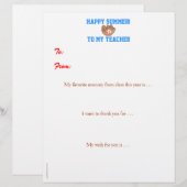 Year-end personalized teacher thank you - baseball (Front/Back)