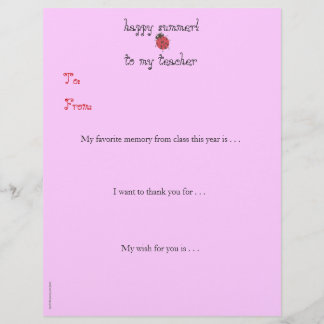 Year-end personalized teacher thank you - ladybug