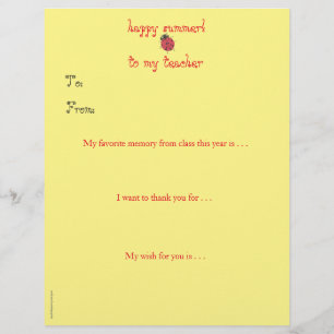 Year-end personalized teacher thank you - ladybug