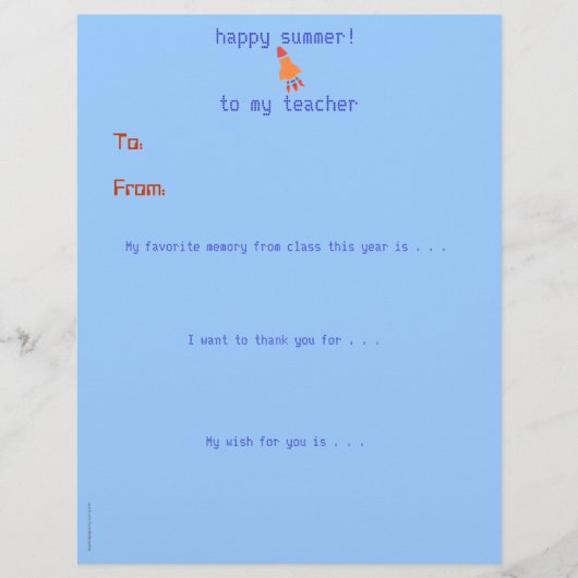 Year-end personalized teacher thank you - rocket (Front)