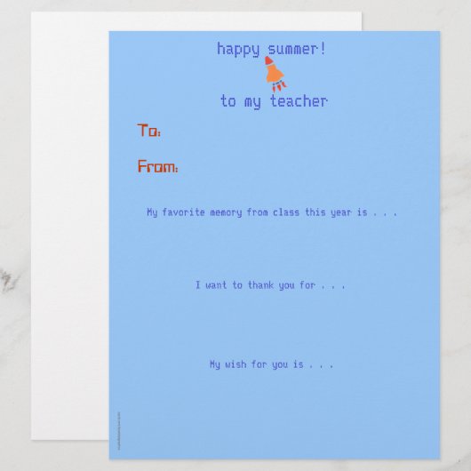 Year-end personalized teacher thank you - rocket (Front/Back)