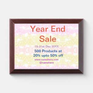 Year end sale business promotion offer add date na award plaque