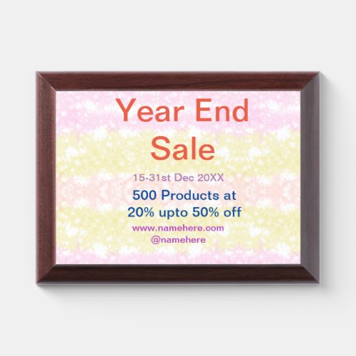 Year end sale business promotion offer add date na award plaque