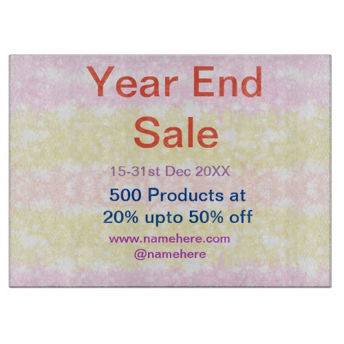 Year end sale business promotion offer add date na cutting board