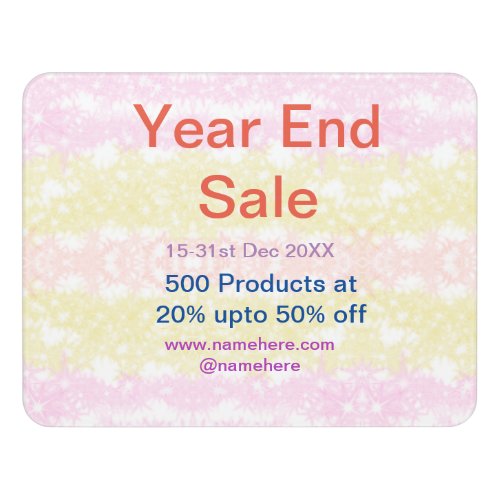 Year end sale business promotion offer add date na door sign