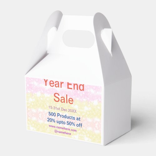 Year end sale business promotion offer add date na favor boxes