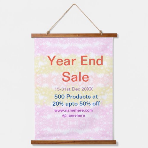 Year end sale business promotion offer add date na hanging tapestry