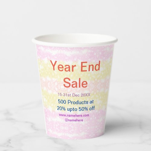 Year end sale business promotion offer add date na paper cups