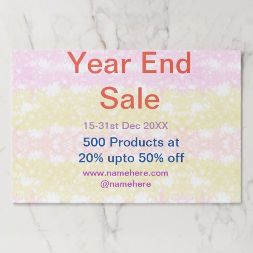 Year end sale business promotion offer add date na paper pad