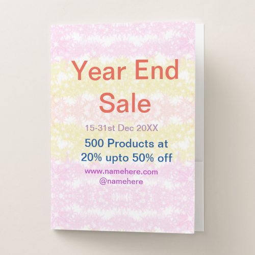 Year end sale business promotion offer add date na pocket folder