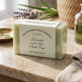 Year Established White Soap Packaging Label