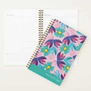 Year floral green modern crocus spring feminine planner