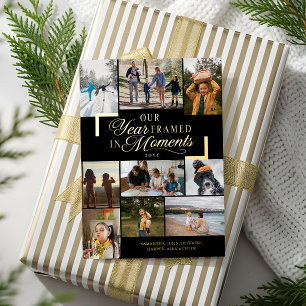 Year Framed in Moments Family Photos Christmas Foil Holiday Card
