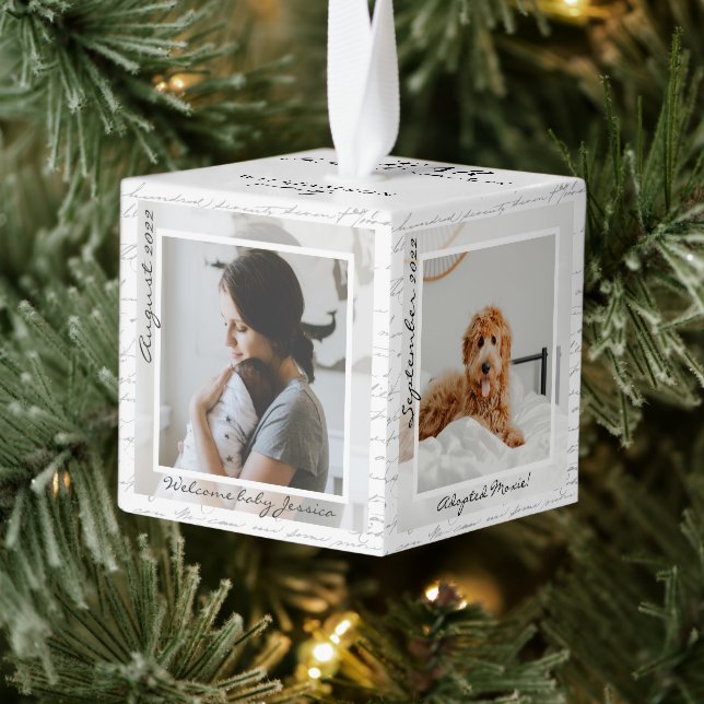 Year Full of Memories Family Photo Memory Keepsake Cube Ornament (Tree)