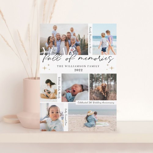 Year Full of Memories Photo Collage  Highlights Holiday Card