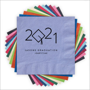 Year Grad Cap - Letterpress Napkins - Set Of 50