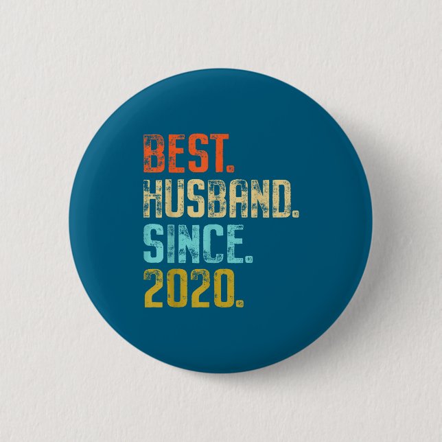 Year Husband Since 2020 5 Wedding Button (Front)