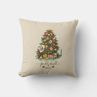 Year I Learned Pickleball Custom Christmas Throw Pillow