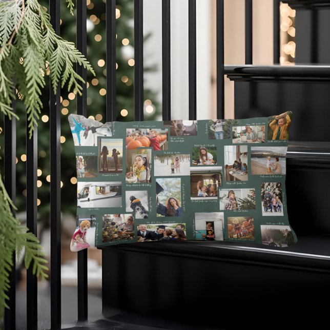 Year in Moments 25 Family Photo Collage & Captions Lumbar Pillow (Year in Moments 25 Family Photo Collage & Captions Lumbar Pillow2)
