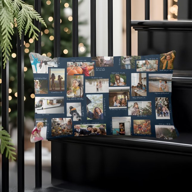 Year in Moments 25 Family Photo Collage & Captions Lumbar Pillow (Year in Moments 25 Family Photo Collage & Captions Lumbar Pillow1)