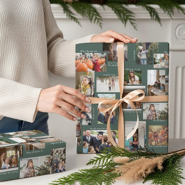 Year in Moments 25 Family Photo Collage & Captions Wrapping Paper Sheets (Year in Moments 25 Family Photo Collage & Captions Wrapping Paper Sheets)