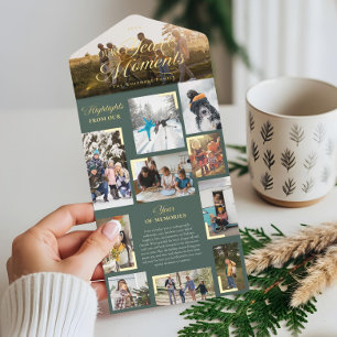 Year in Moments Family Photo Collage Christmas All In One Invitation
