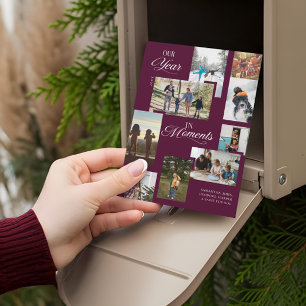 Year in Moments Family Photo Collage Christmas Holiday Card
