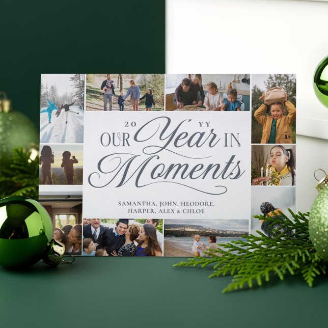 Year in Moments Family Photo Collage Christmas Letterpress Photo Cards (Year in Moments Family Photo Collage Christmas Letterpress Photo Cards)