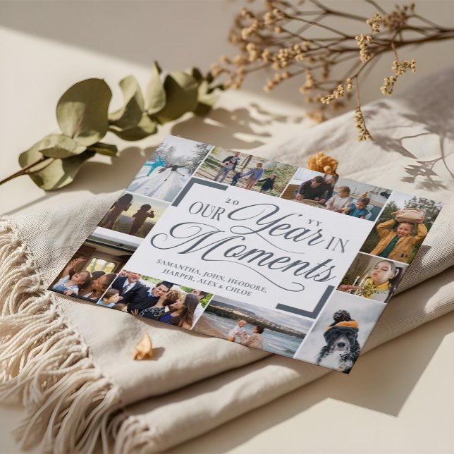 Year in Moments Family Photo Collage Christmas Letterpress Photo Cards (Year in Moments Family Photo Collage Christmas Letterpress Photo Cards)