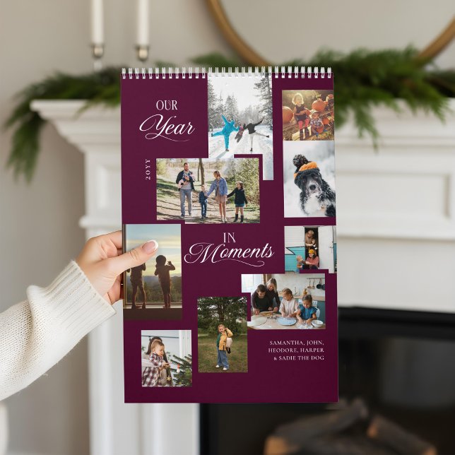 Year in Moments Family Photo Collage Year Review Calendar (Year in Moments Family Photo Collage Year Review Calendar)