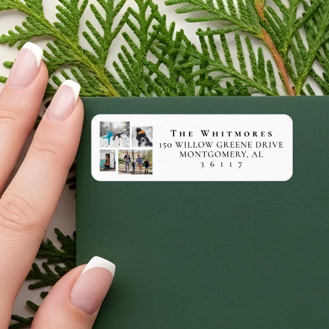 Year in Moments Minimal 4 Photo Gallery Collage Label (Year in Moments Minimal 4 Photo Gallery Collage Label)