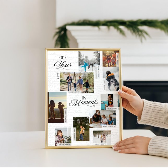 Year in Moments Photo Collage Coordinates Keepsake Poster (Year in Moments Photo Collage Coordinates Keepsake Poster)